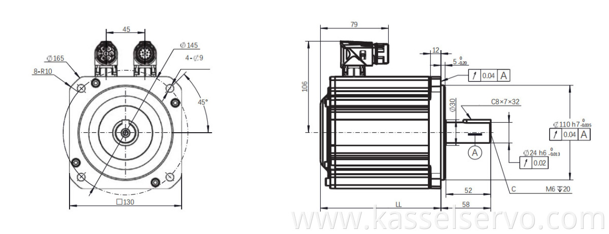 Z8M 400V 1.0KW 130mm